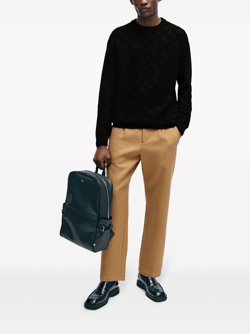Black Crew Neck Wool Sweater