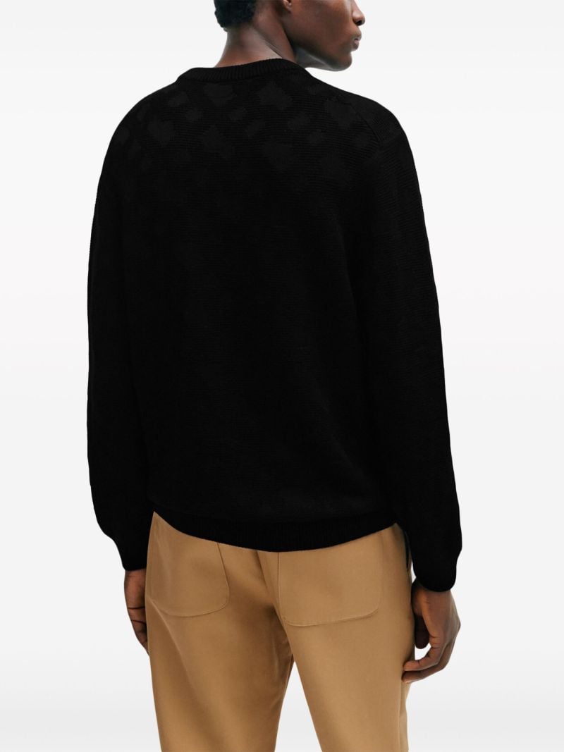 Black Crew Neck Wool Sweater
