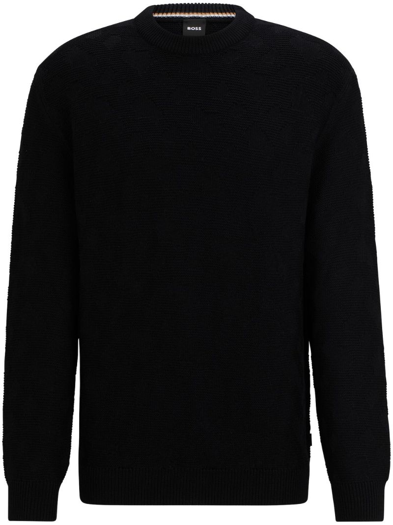 Black Crew Neck Wool Sweater