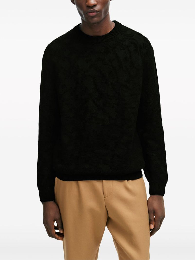 Black Crew Neck Wool Sweater