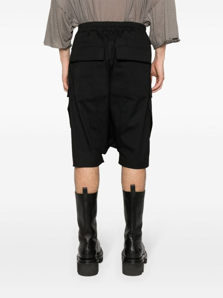 Black Drop Crotch Organic Cotton Shorts