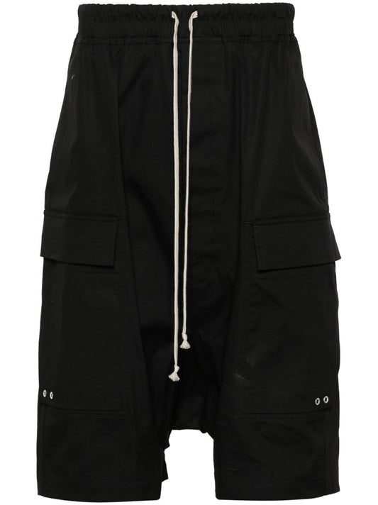 Black Drop Crotch Organic Cotton Shorts
