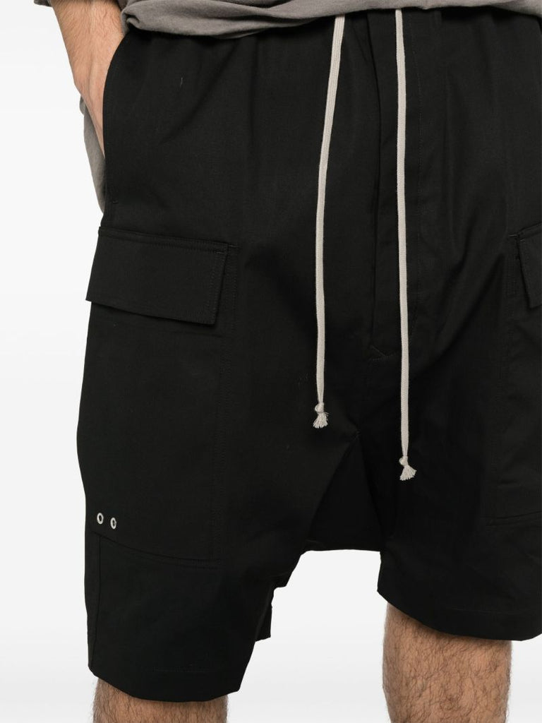 Black Drop Crotch Organic Cotton Shorts