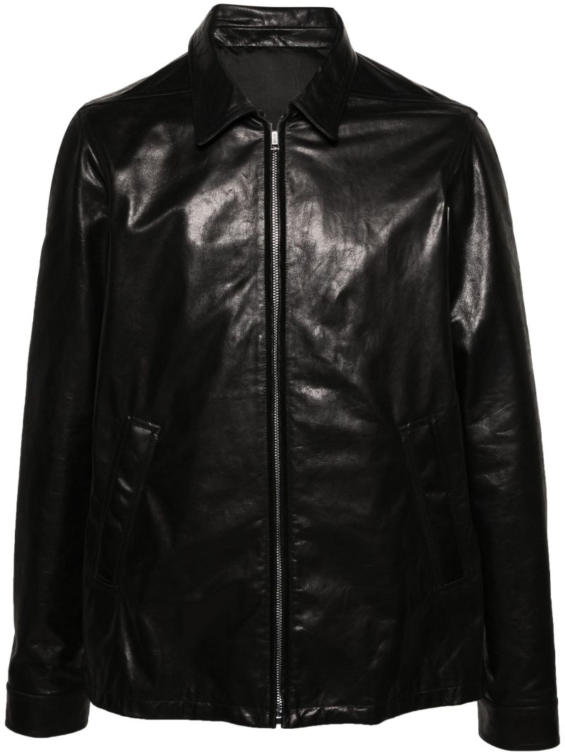 Black Zip Up Leather Jacket