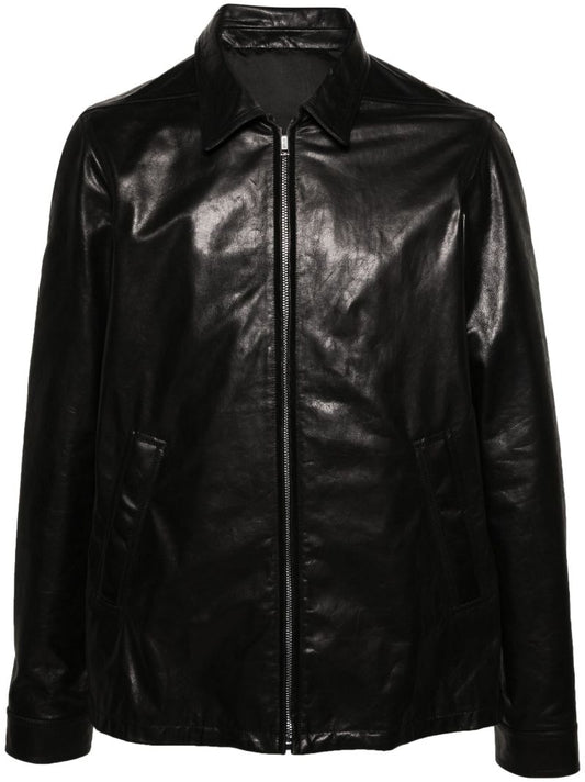 Black Zip Up Leather Jacket