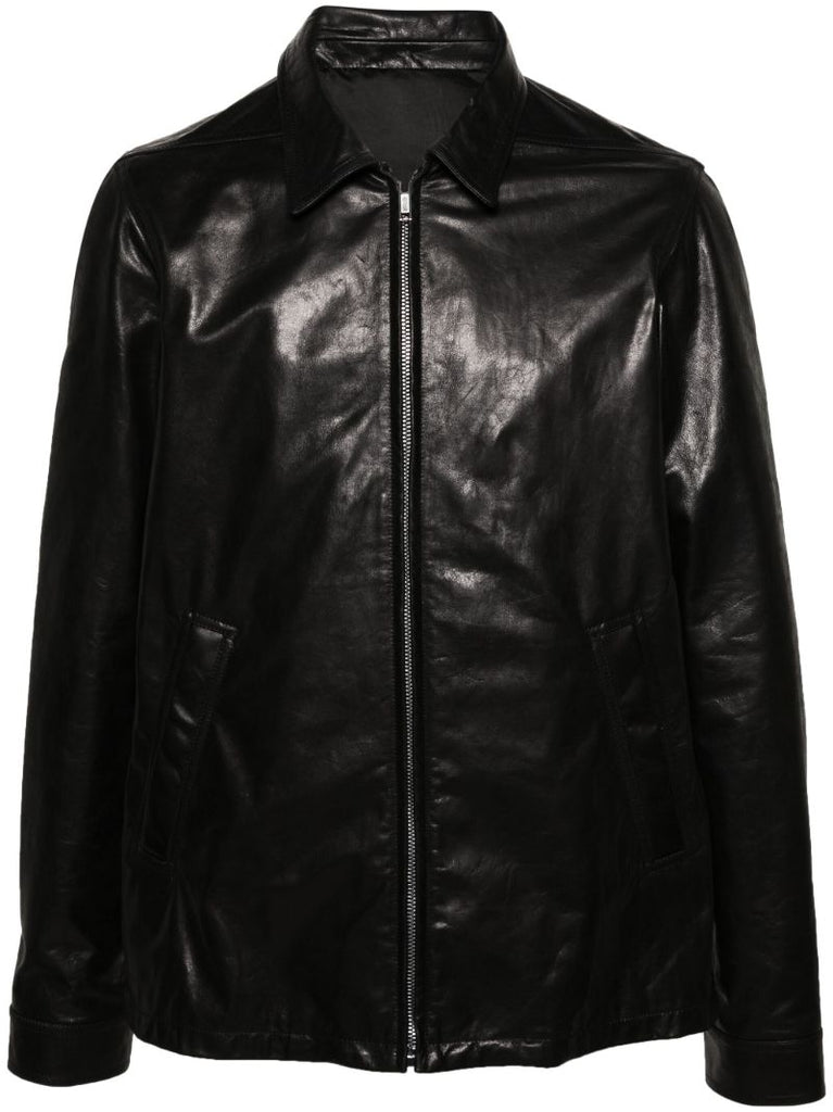 Black Zip Up Leather Jacket