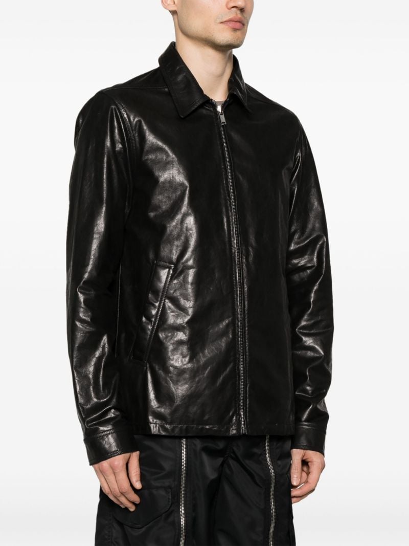 Black Zip Up Leather Jacket