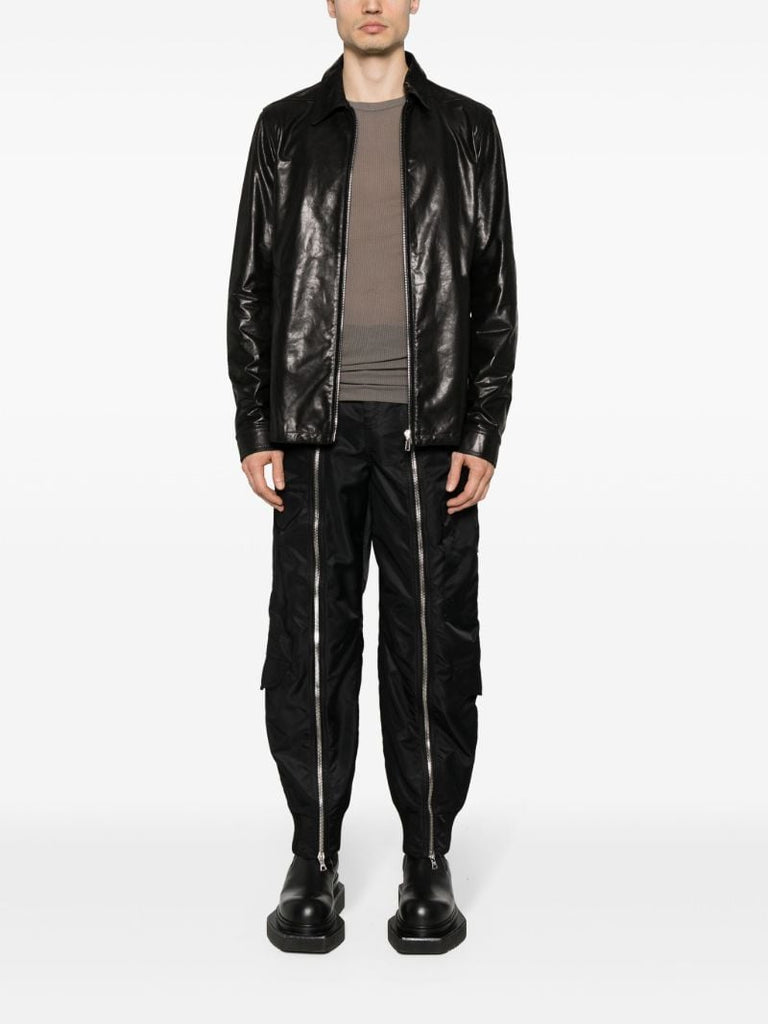 Black Zip Up Leather Jacket