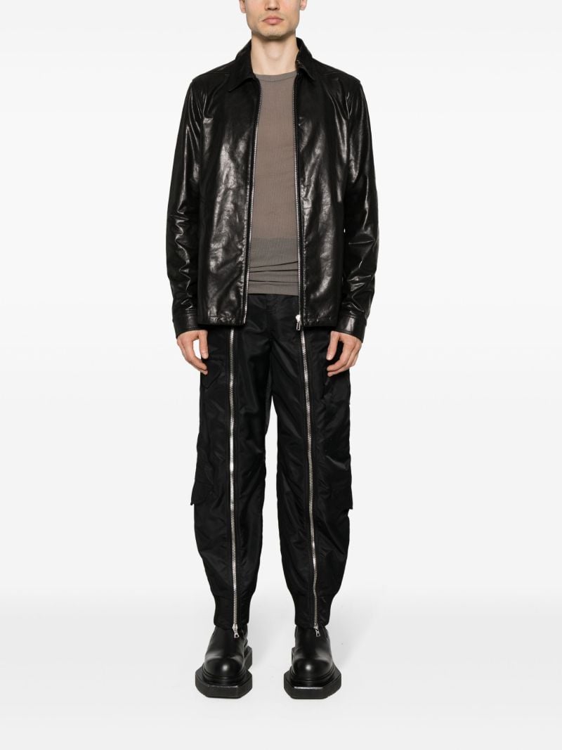 Black Zip Up Leather Jacket