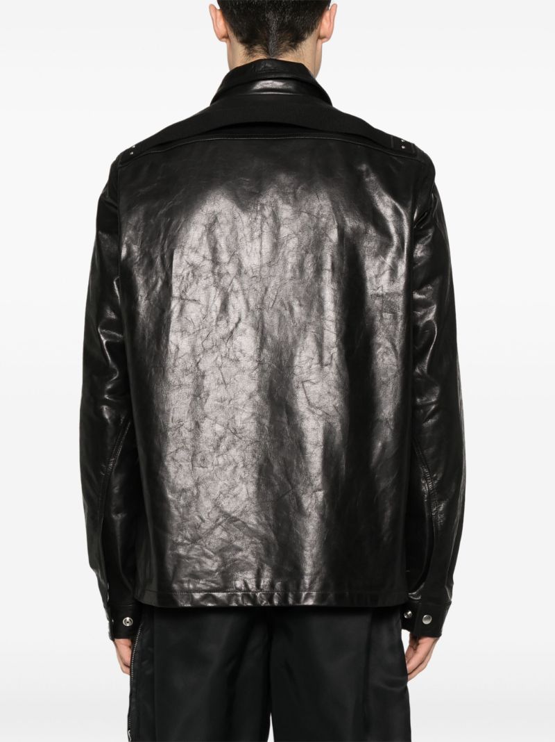 Black Zip Up Leather Jacket