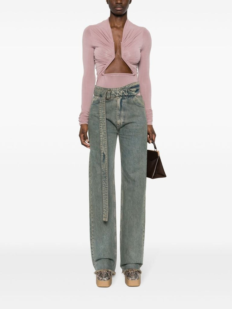 Pink Prong Cut-out Top