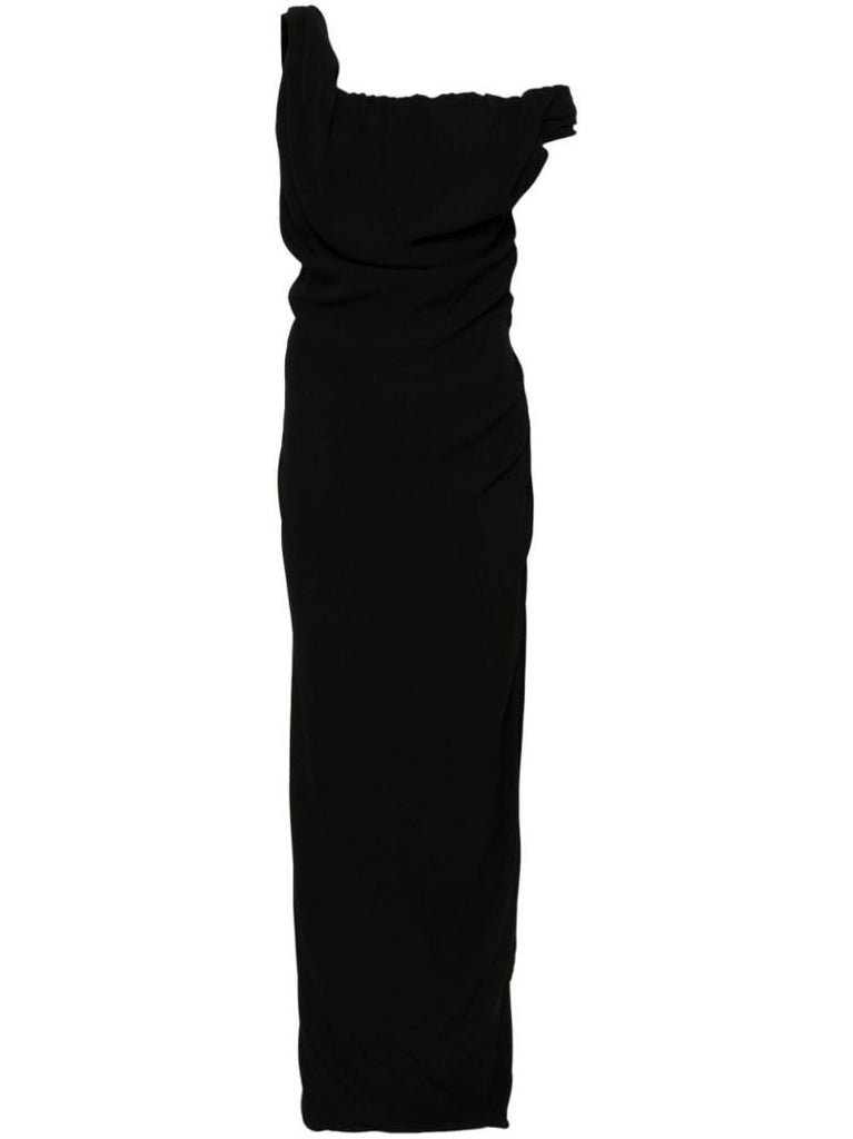 Black Ginnie Gathered Maxi Dress