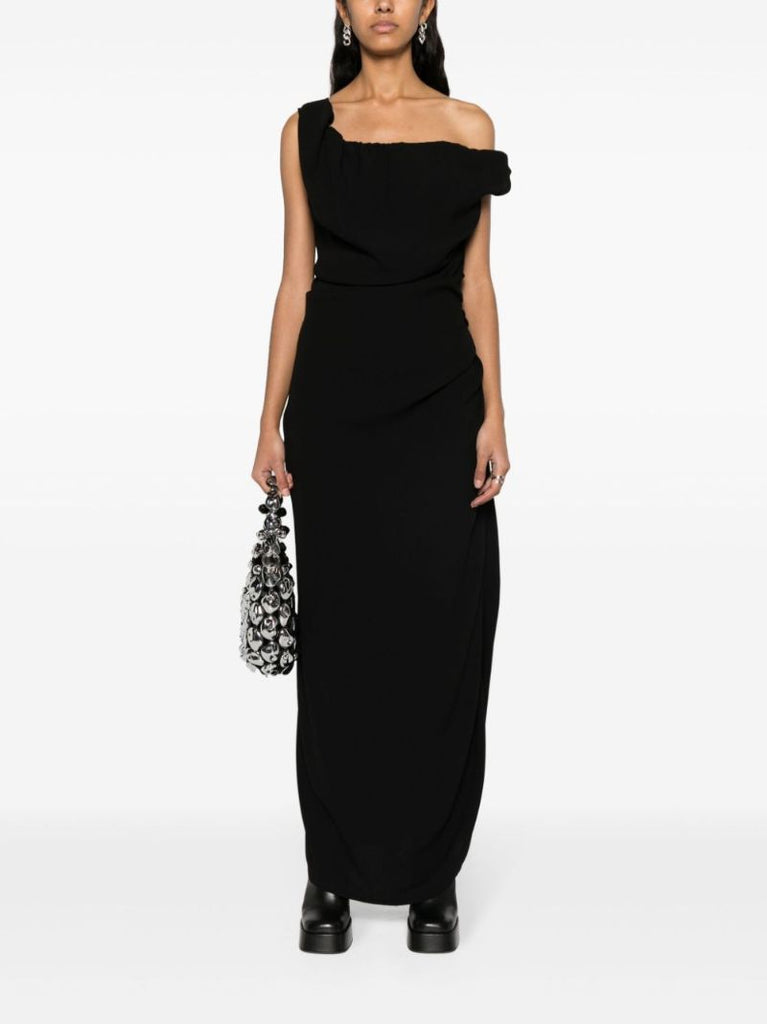 Black Ginnie Gathered Maxi Dress