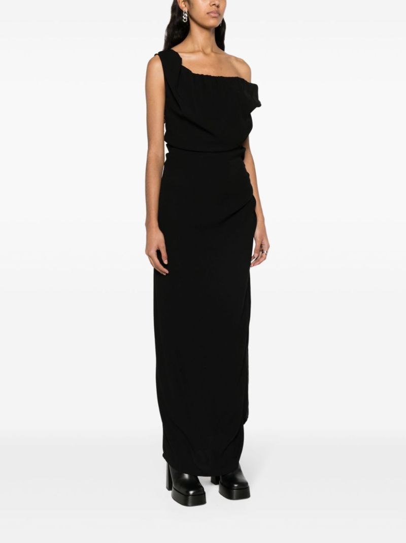 Black Ginnie Gathered Maxi Dress