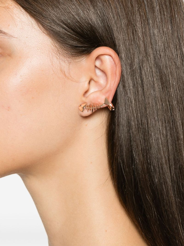 18k Yellow Gold Wishbone Diamond and Sapphire Ear Cuff