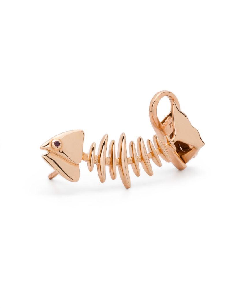 18k Yellow Gold Wishbone Diamond and Sapphire Ear Cuff