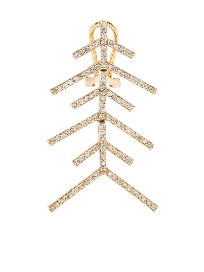 14k Yellow Gold Wishbone Diamond Earrings