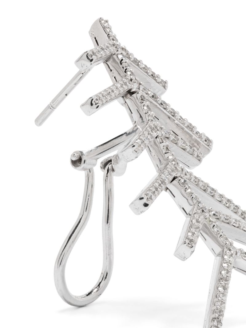 14k White Gold Wishbone Diamond Earrings
