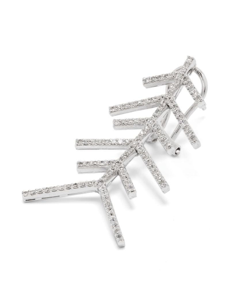 14k White Gold Wishbone Diamond Earrings