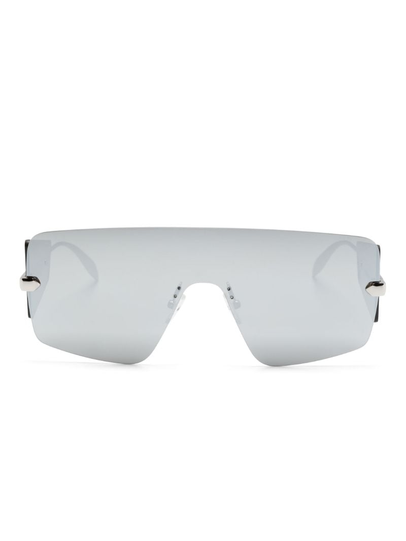 Silver-tone Shield-frame Sunglasses