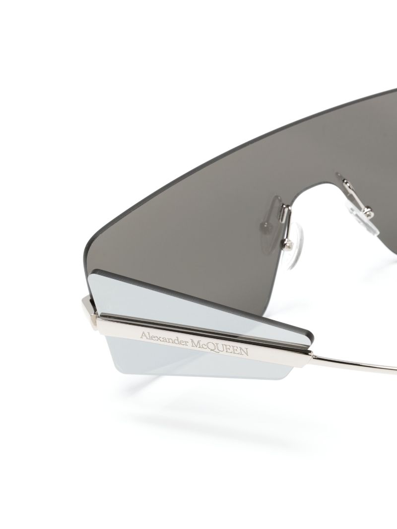 Silver-tone Shield-frame Sunglasses