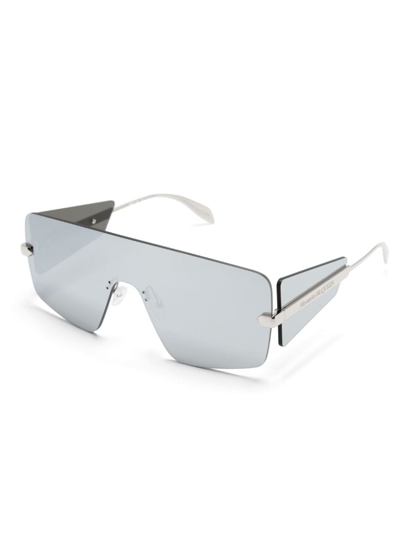 Silver-tone Shield-frame Sunglasses