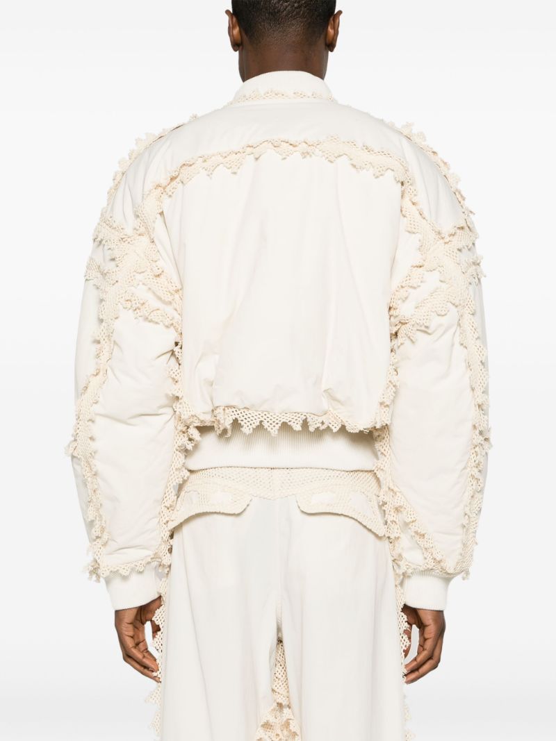 Neutral Spherical Down Bomber Jacket