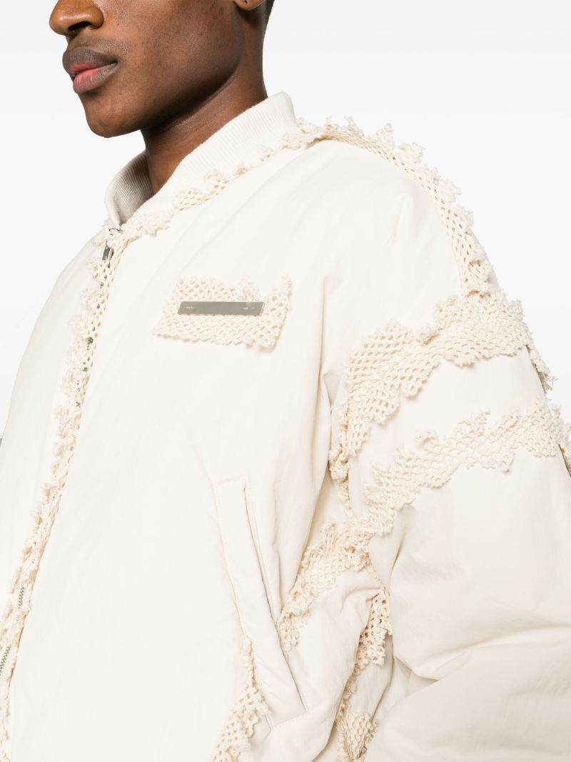 Neutral Spherical Down Bomber Jacket