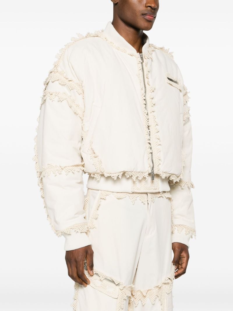 Neutral Spherical Down Bomber Jacket