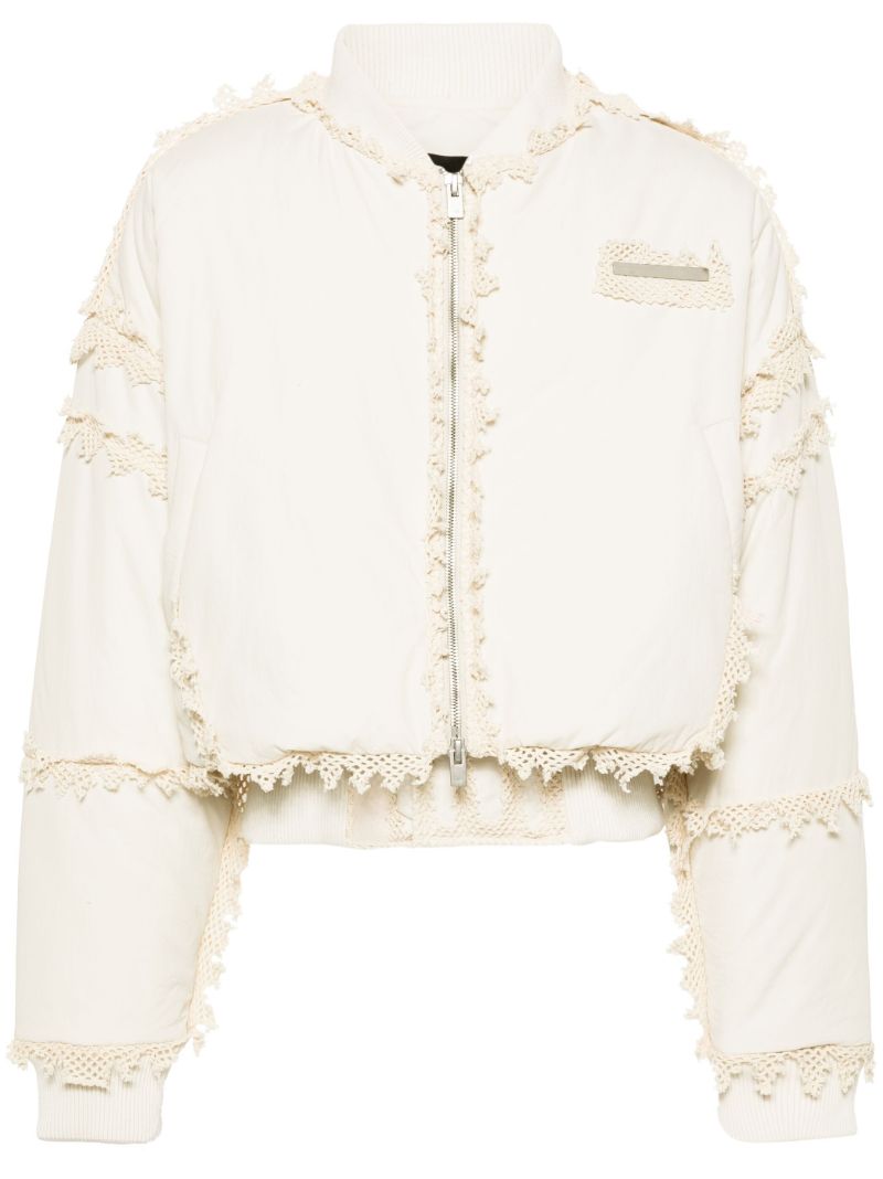 Neutral Spherical Down Bomber Jacket