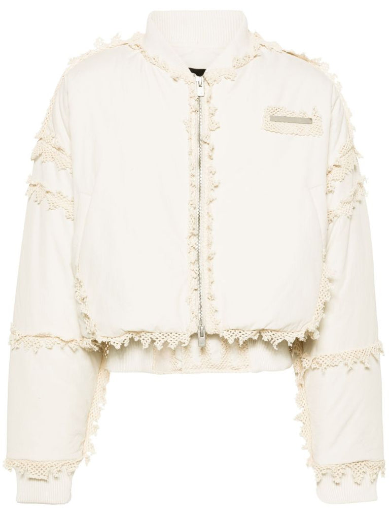 Neutral Spherical Down Bomber Jacket