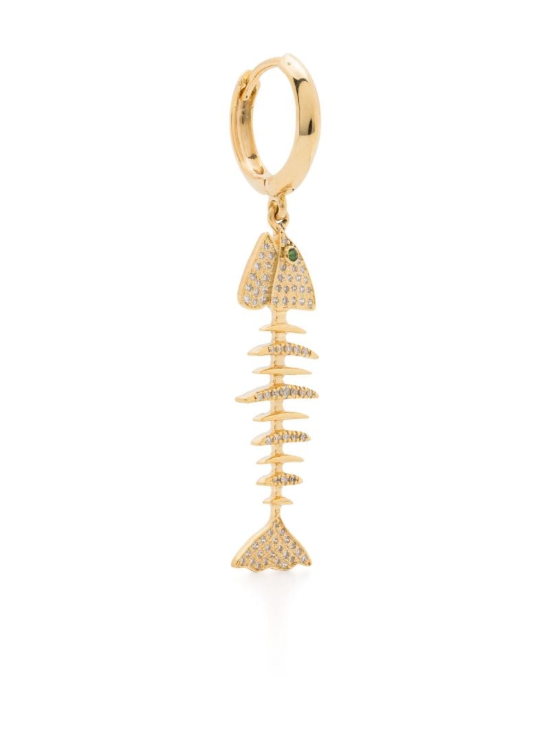 18k Yellow Gold Wishbone Sapphire and Diamond Earring