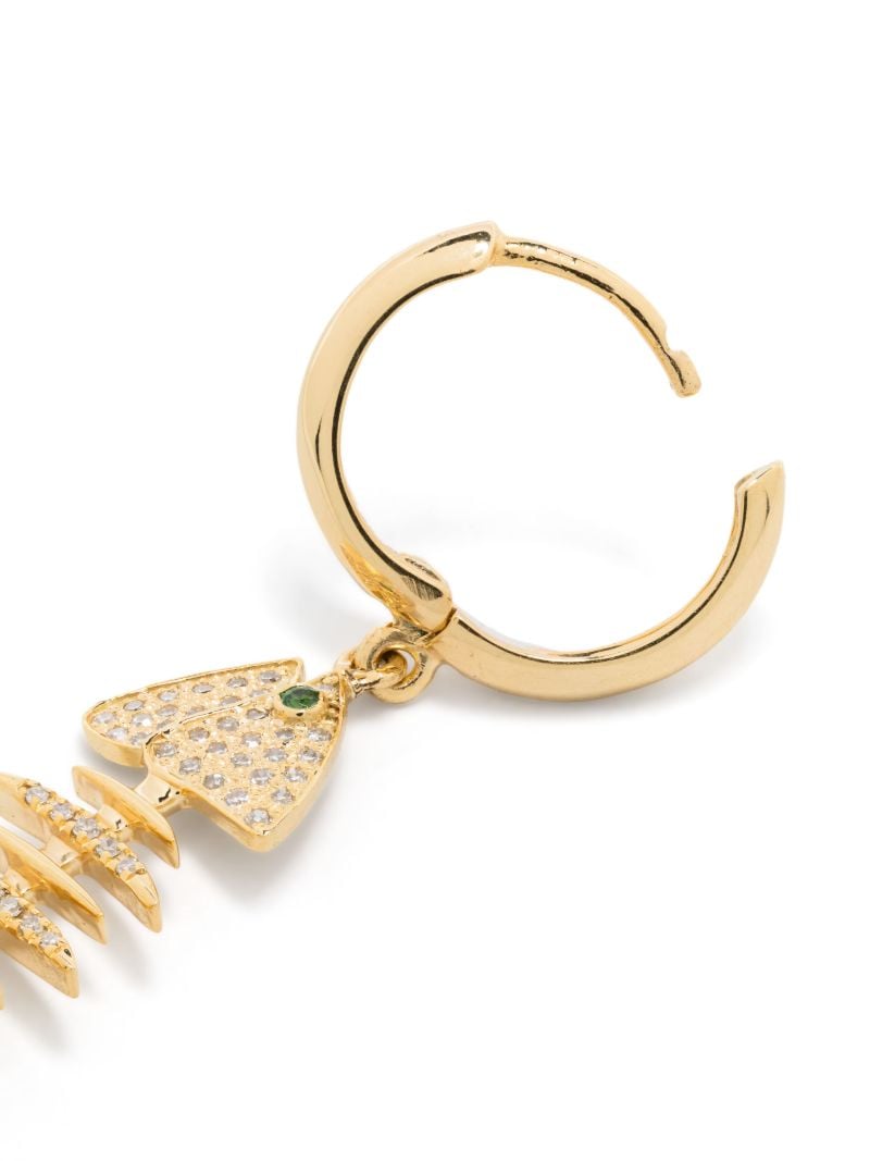 18k Yellow Gold Wishbone Sapphire and Diamond Earring
