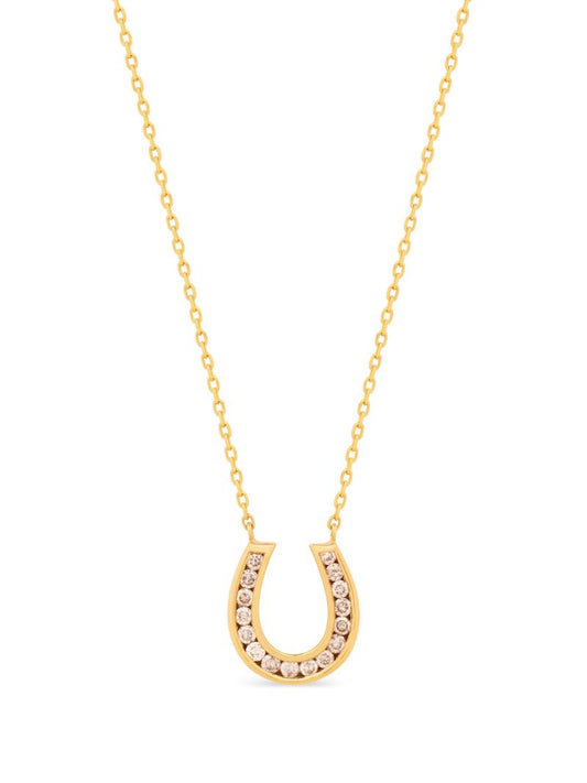 18k Yellow Gold Lucky Horse Shoe Diamond Necklace