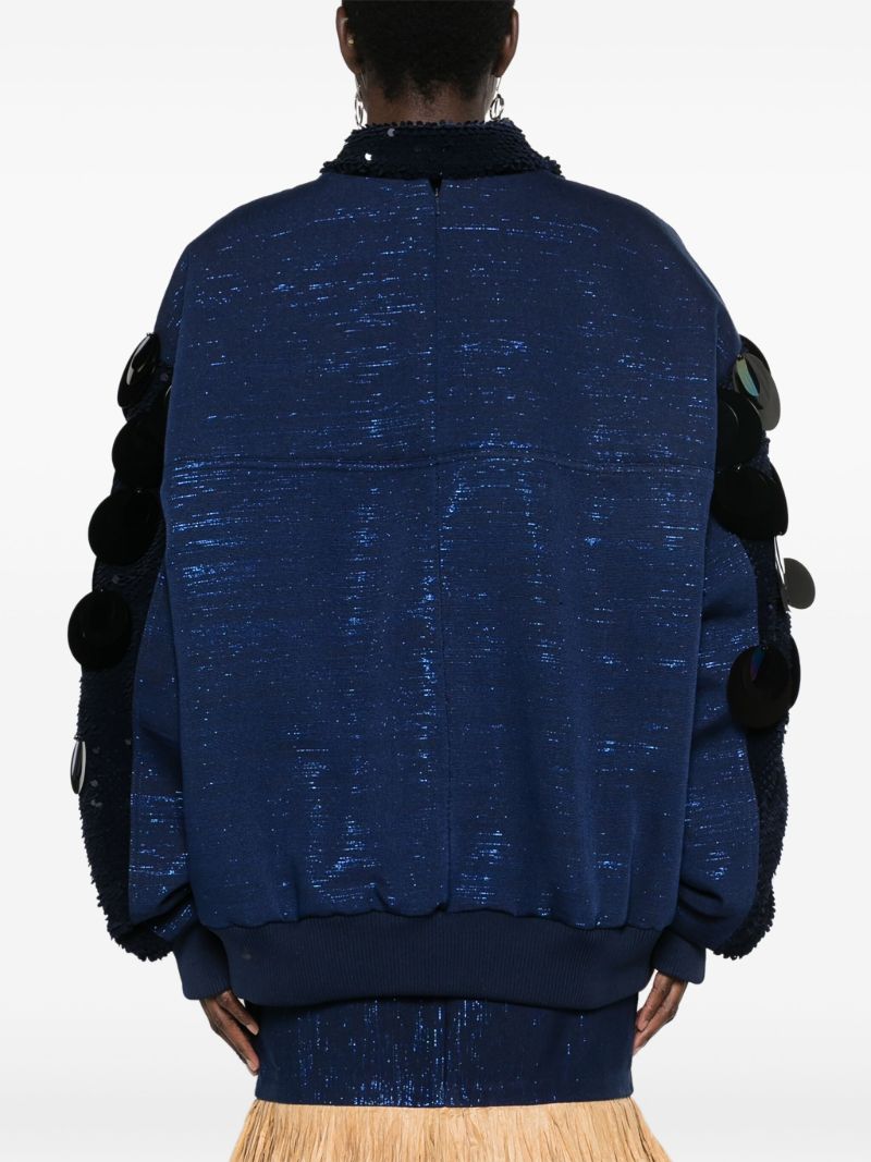 Blue Stella Kente Bomber Jacket