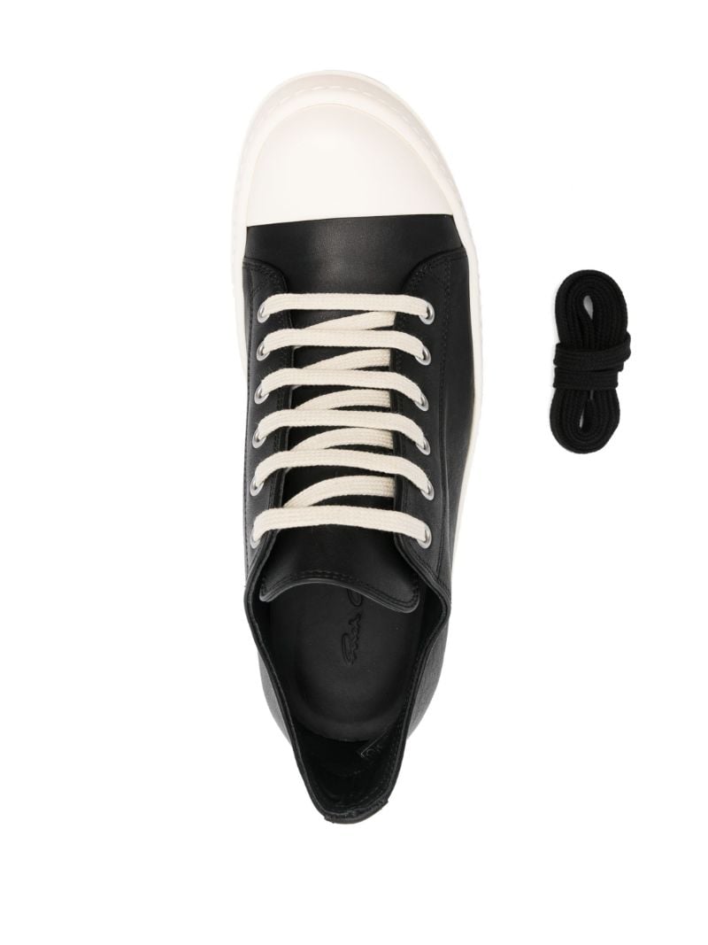 Black Leather Lace-up Sneakers
