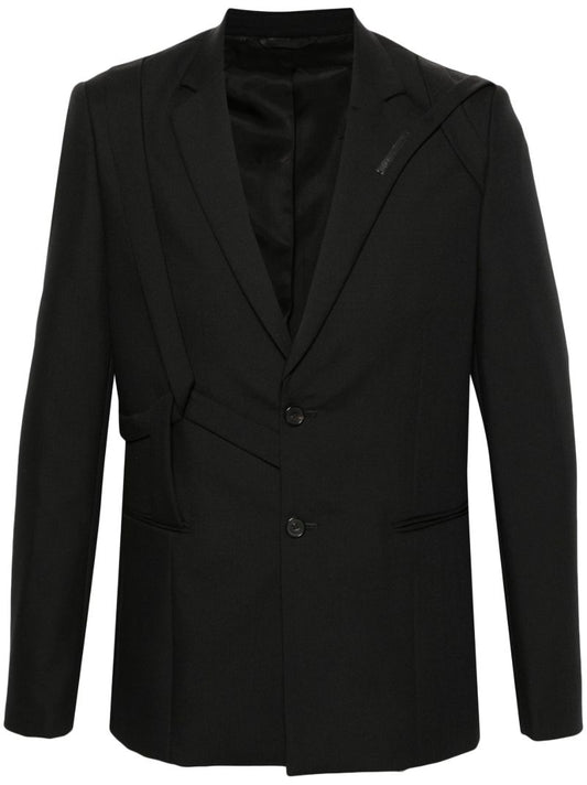 Black Equilibrium Single-breasted Virgin Wool Blazer