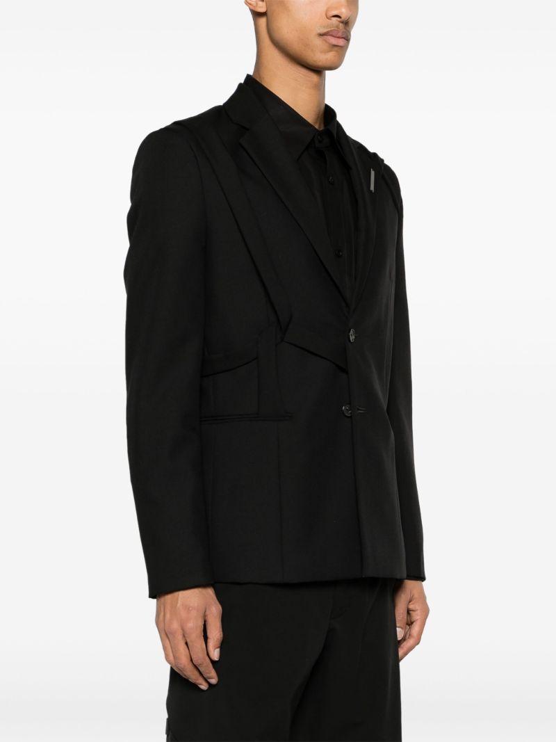 Black Equilibrium Single-breasted Virgin Wool Blazer