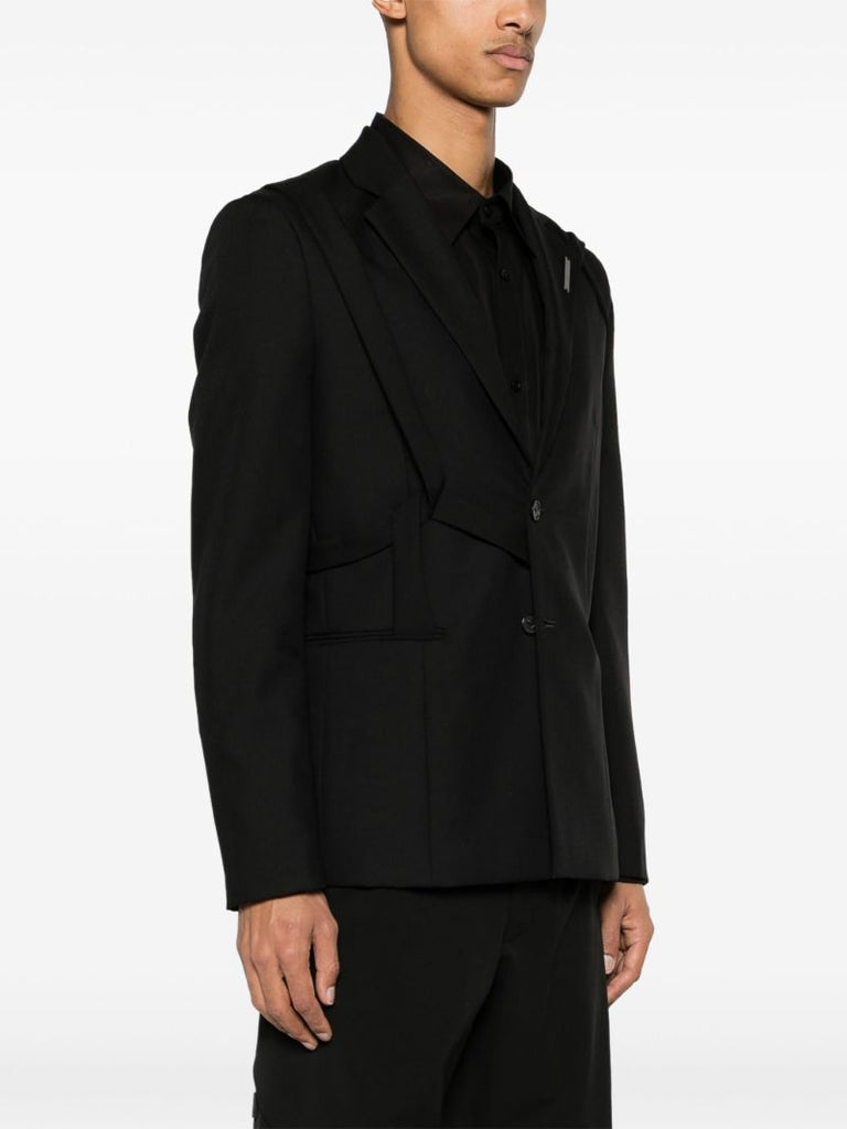 Black Equilibrium Single-breasted Virgin Wool Blazer