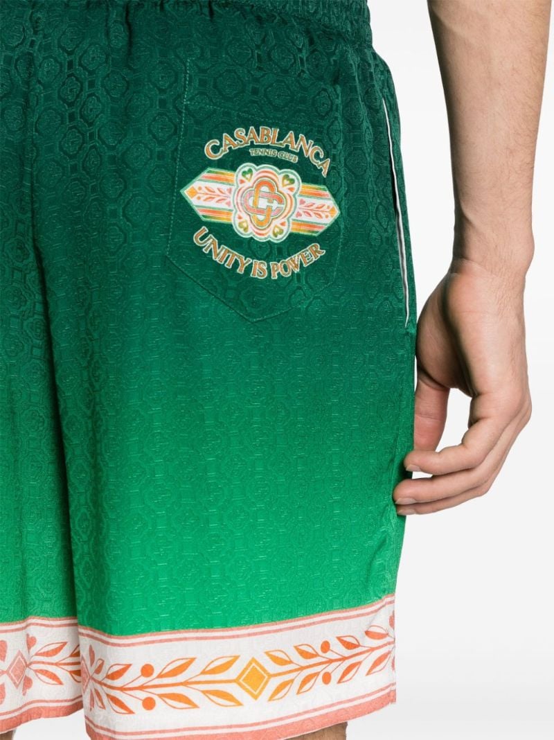 Green Unity Is Power Silk Shorts