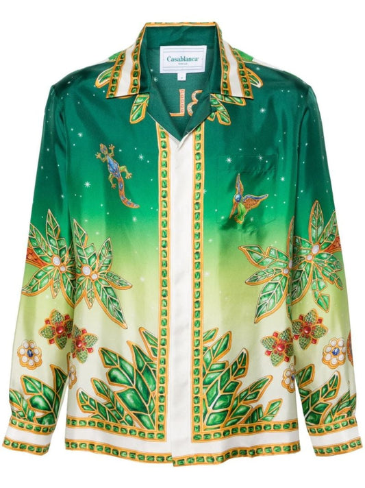Green Joyaux D'afrique Silk Shirt