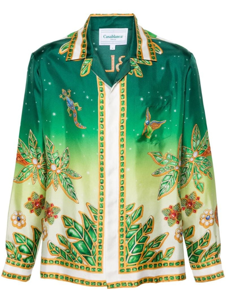 Green Joyaux D'afrique Silk Shirt