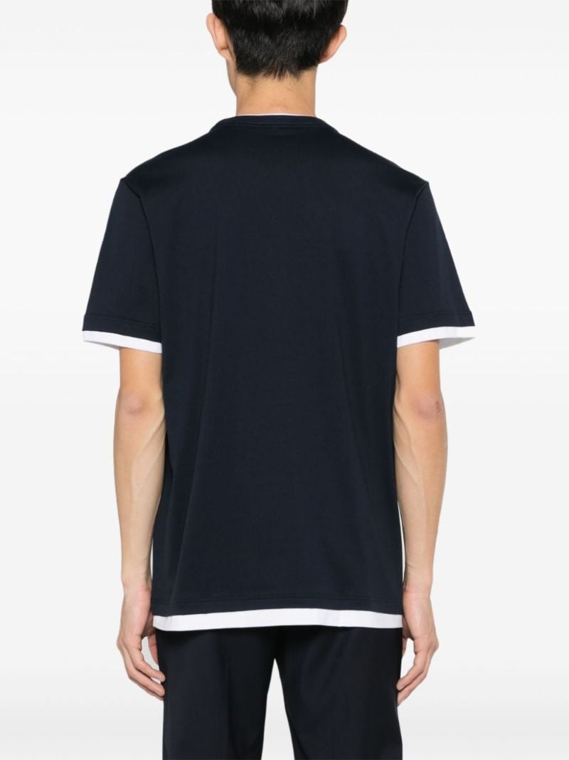 Blue Logo-embroidered Cotton T-shirt