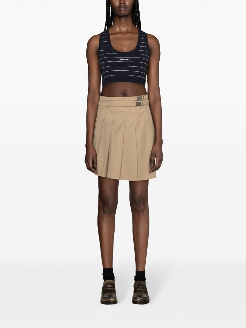 Blue Logo-intarsia Crop Top