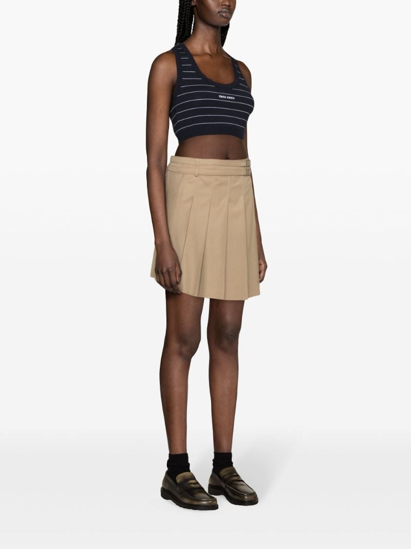 Blue Logo-intarsia Crop Top