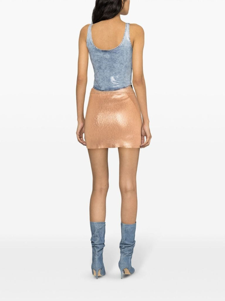 Blue Sequin Denim Tank Top