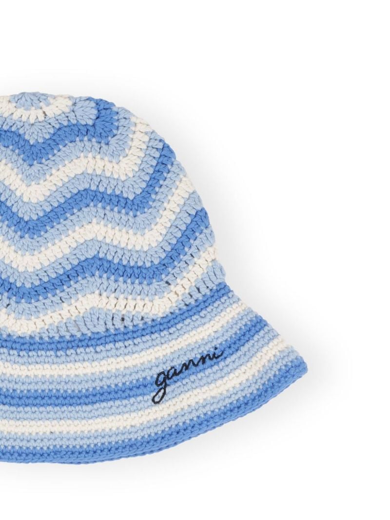Blue Crochet Organic Cotton Bucket Hat