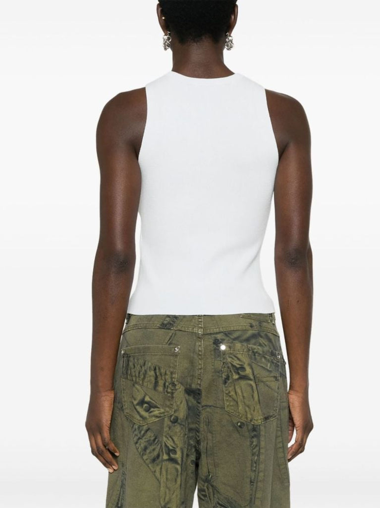 White Oval D Tank Top