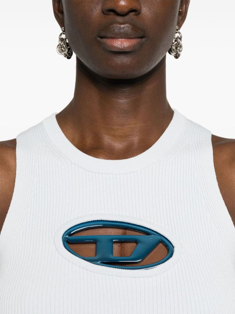 White Oval D Tank Top