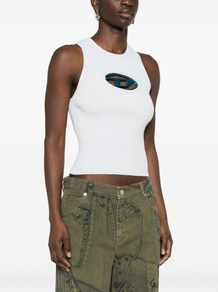White Oval D Tank Top